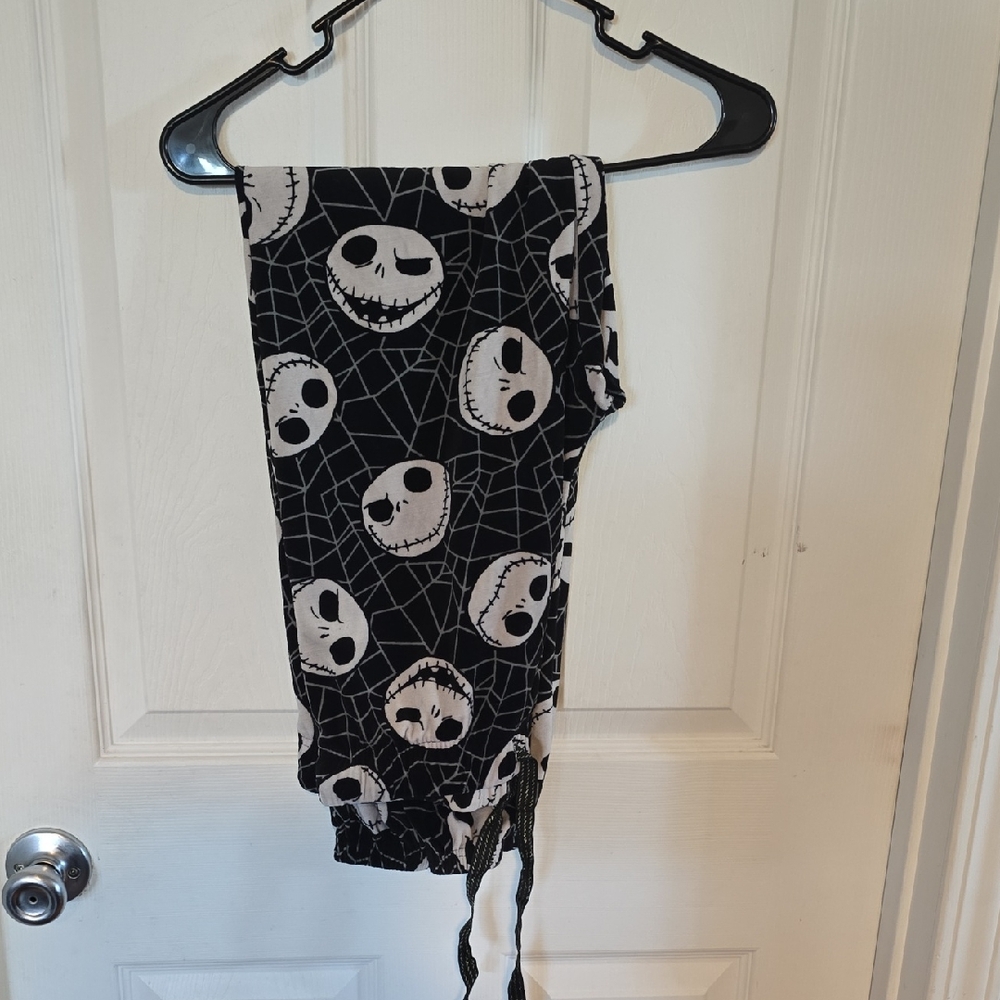 Kids Black and White Skull Pajama Bottoms